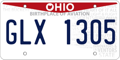 OH license plate GLX1305