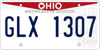 OH license plate GLX1307
