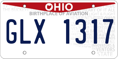 OH license plate GLX1317
