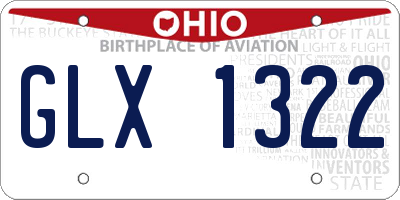 OH license plate GLX1322
