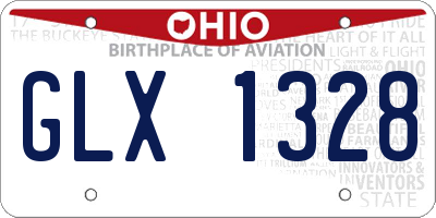 OH license plate GLX1328