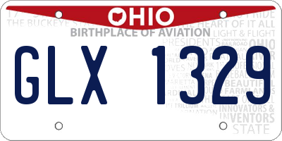 OH license plate GLX1329
