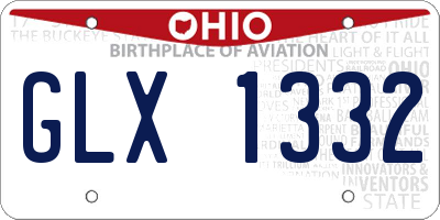 OH license plate GLX1332