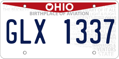 OH license plate GLX1337