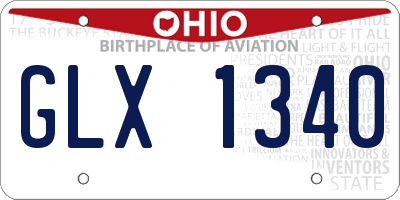 OH license plate GLX1340