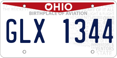 OH license plate GLX1344