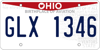 OH license plate GLX1346