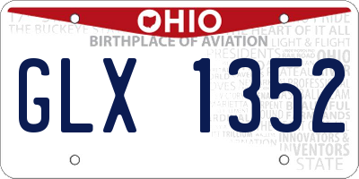 OH license plate GLX1352