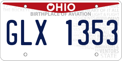OH license plate GLX1353