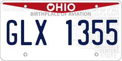 OH license plate GLX1355