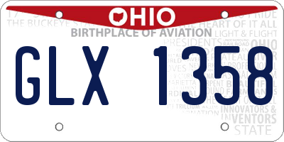 OH license plate GLX1358