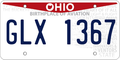 OH license plate GLX1367