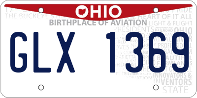 OH license plate GLX1369