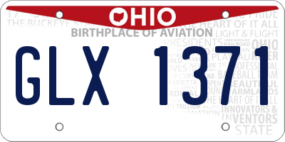 OH license plate GLX1371