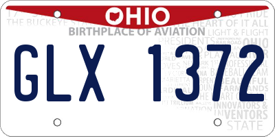 OH license plate GLX1372