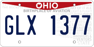 OH license plate GLX1377