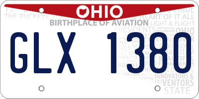 OH license plate GLX1380