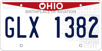 OH license plate GLX1382