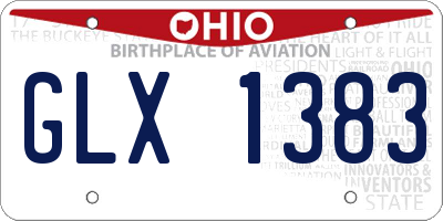 OH license plate GLX1383