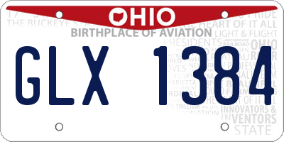 OH license plate GLX1384