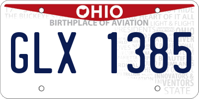 OH license plate GLX1385