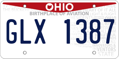 OH license plate GLX1387