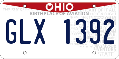 OH license plate GLX1392