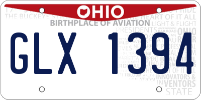 OH license plate GLX1394