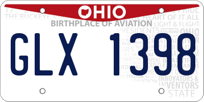 OH license plate GLX1398