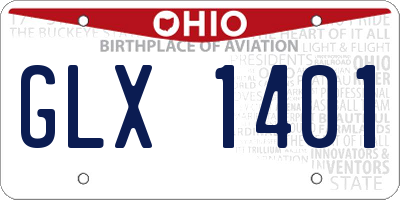 OH license plate GLX1401