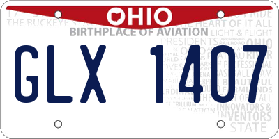 OH license plate GLX1407