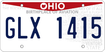 OH license plate GLX1415