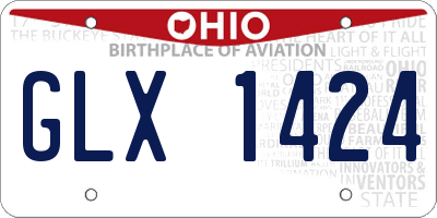 OH license plate GLX1424