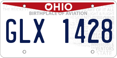 OH license plate GLX1428
