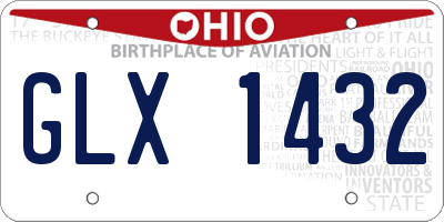 OH license plate GLX1432