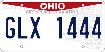 OH license plate GLX1444