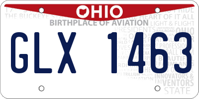 OH license plate GLX1463