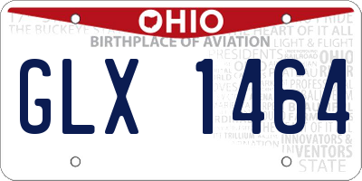 OH license plate GLX1464