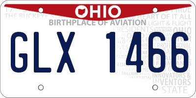 OH license plate GLX1466