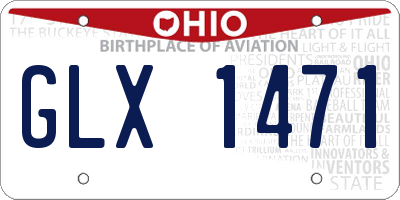 OH license plate GLX1471