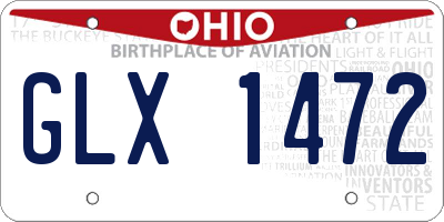 OH license plate GLX1472