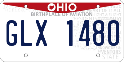OH license plate GLX1480