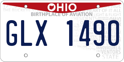 OH license plate GLX1490
