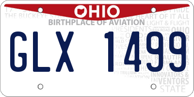 OH license plate GLX1499