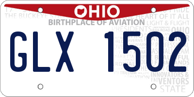 OH license plate GLX1502