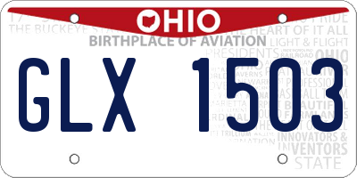 OH license plate GLX1503