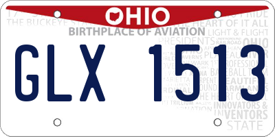 OH license plate GLX1513