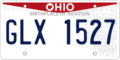 OH license plate GLX1527