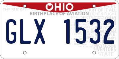 OH license plate GLX1532