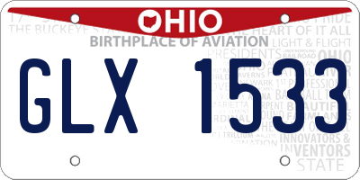 OH license plate GLX1533